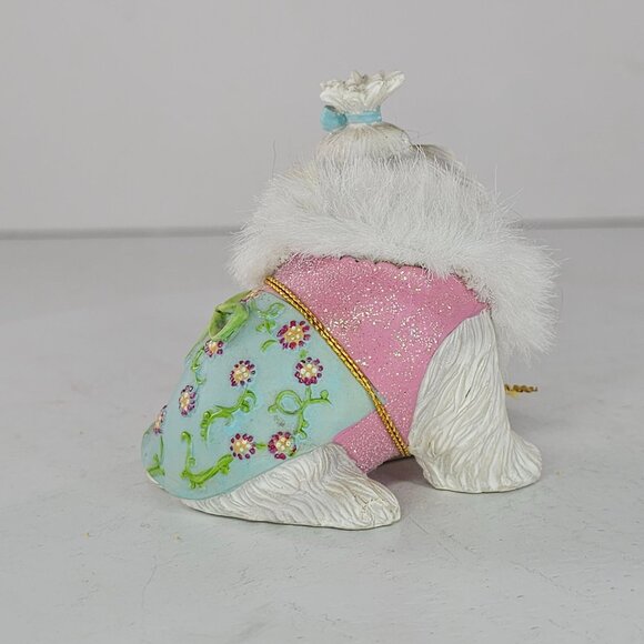 Rare Westland Mini Maltese Figurine Giftware Dog Wearing Outfit K9 QTs 2006 - Picture 9 of 10